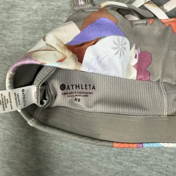 Athleta XS Hyper Focused Bra – Powervita Gray Botanical Print - Picture 5 of 6